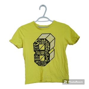 GEORGE Boys Yellow Skateboard Graphic Tee 100% Cotton Size Large